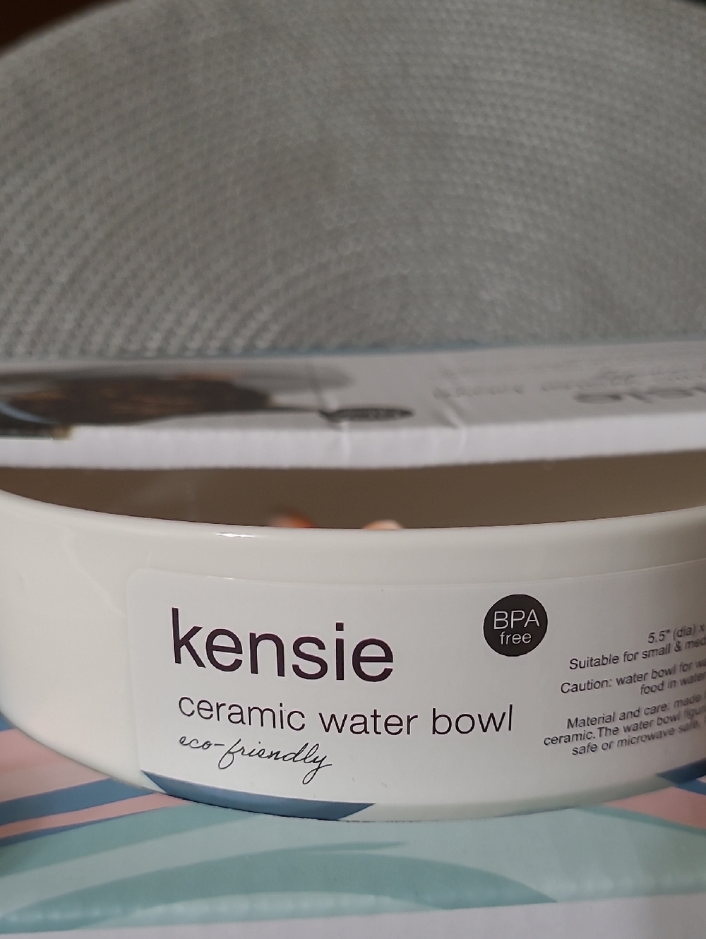 Kensie Ceramic Cat Water Bowl - Picture 3 of 6